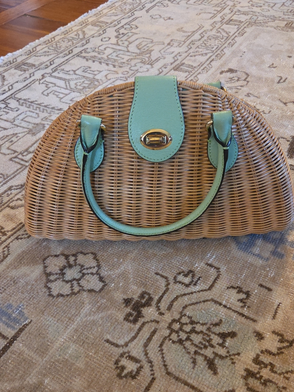 Woven Rattan Straw Banana Republic Handbag